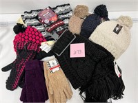 NWT Ladies Gloves Hats Scarves Isotoner Muk Luks