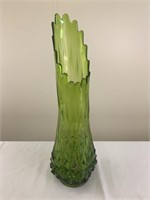 MCM Viking large green swung glass vase 21.5"