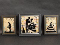 1930s Reverse Hand Painted Silhouette Pictures