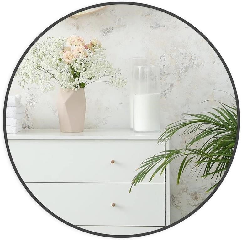 ANYHI Round Wall Mirror for Bathroom Bedroom