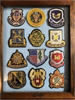 Vintage framed Set of 12 United States Army Patche