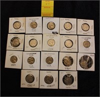 18 Jefferson nickels 1946-1965 missing 2 years