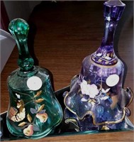 Fenton Glass Bells hand-painted by Miller and