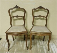Louis XV Style Walnut Hall Chairs.