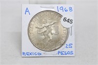 1968 Mexico 25 Olympic Pesos