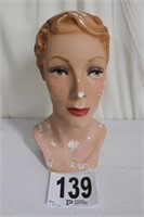 Vintage Chalkware Type Mannequin Head/Hat