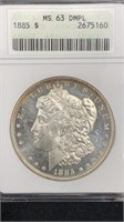 1885 ANACS MS63 DMPL Silver Morgan Dollar, older