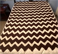 Brown Chevron Crochet Afghan Blanket