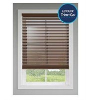 $45  27x64-in Cordless Walnut Faux Wood Blinds