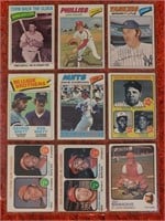 Lot of 9 Topps Baseball Cards