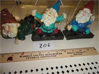 3 pc. Gnomes-2 in swing-1 laying down-all 5" x 4"