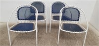 Set of four vintage Italian  patio chairs by emu