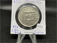 1855 Blake and Co. Assayers $20 California Gold Re