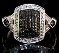 Genuine Black & White Diamond Accented Ring