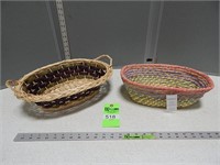 2 Color accented woven baskets