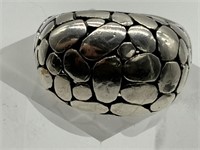 Sterling Silver Pebble Style Large Domed Ring