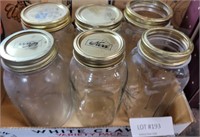 6 CLEAR GLASS CANNING JARS