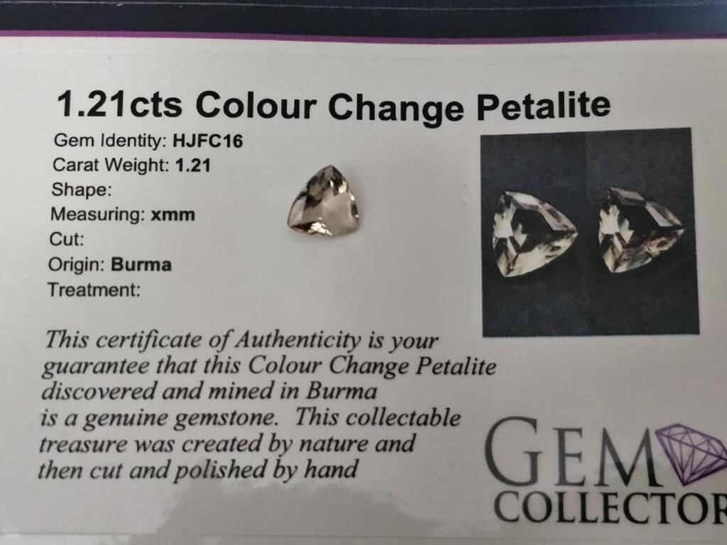 1.21cts Colour Change Petalite