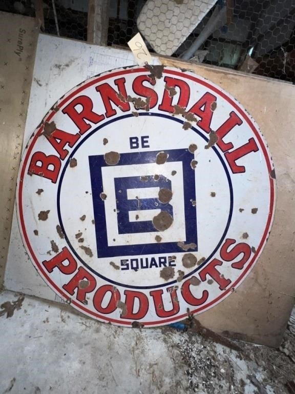 "Barnsdall Products" Round Porcelain Sign 48"Dia