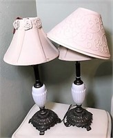 Ceramic Table Lamps on Metal Bases