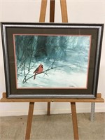 Artist Proof “Winter Cardinal” Lithograph Signed