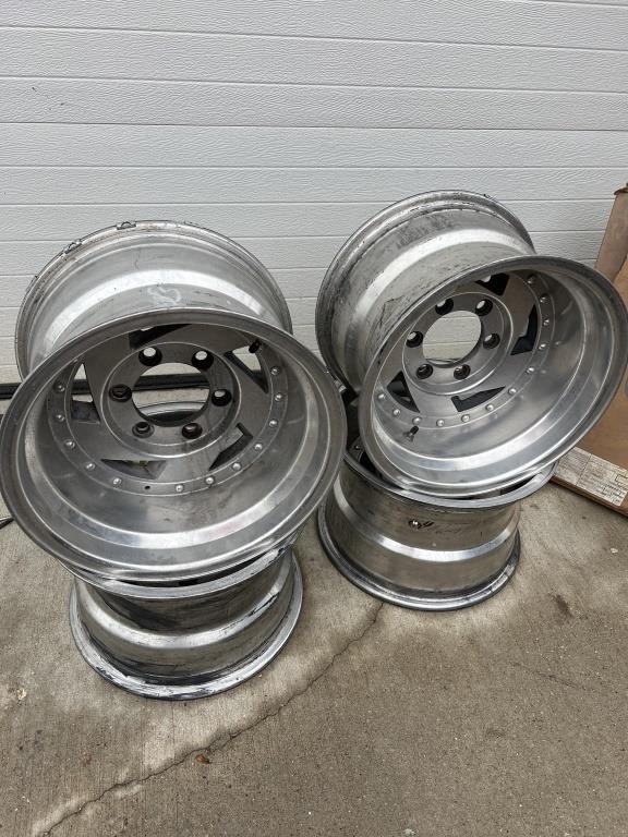 Chevy 6 lug 15x10 aluminum wheels