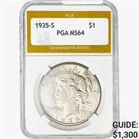 1935-S Silver Peace Dollar PGA MS64