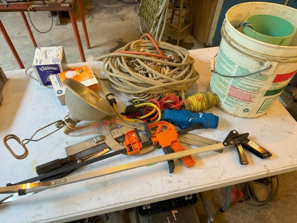 Rope, Clamps, Work Light, Etc.