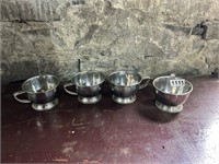 (4) SILVER TONED TEA CUPS