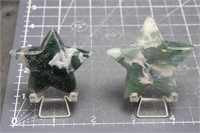 2, Moss Agate Stars, 3oz