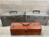 (3) Metal Tool Boxes - (2) Craftsman - All Are