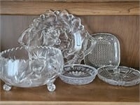 Group of vintage glassware some pressed