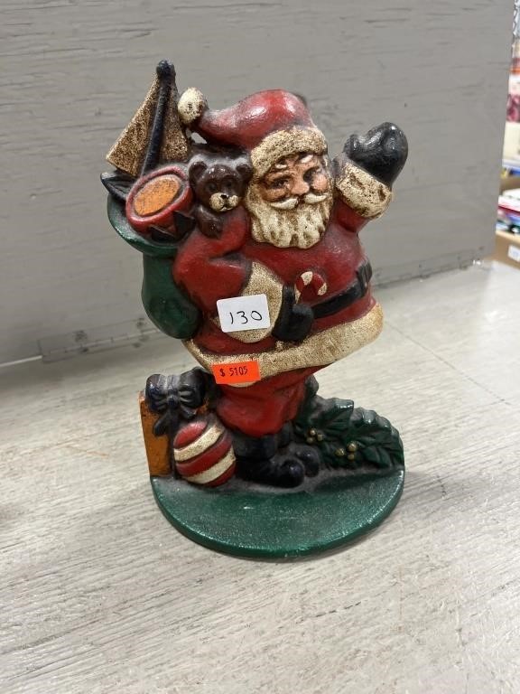 Cast Metal Santa Door Stopper