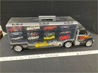 Truck and die cast cars