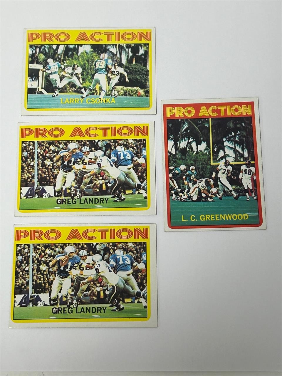1972 Topps Pro Action Cards w/ Greenwood RC