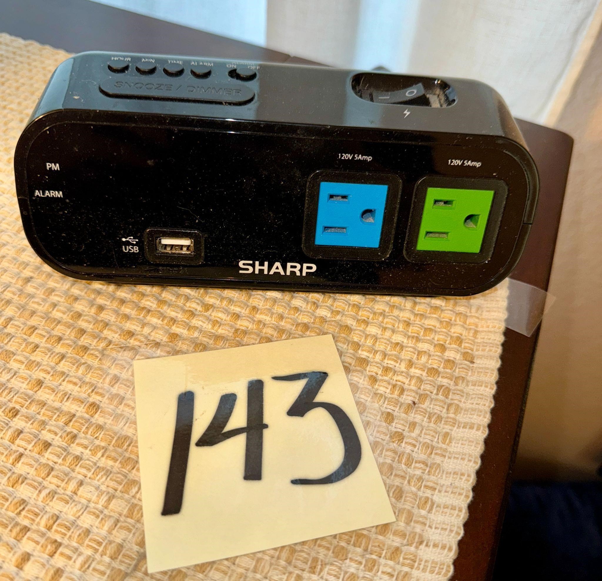 Sharp Alarm Cloch w/USB & plug ports