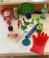 Colorful utensils and strainers