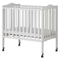 2 In 1 Folding Portable Crib In Cool Grey,