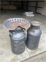 Pair of antique milk cans