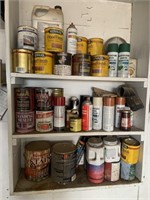 Large assortment of paints & garden supplies