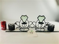 4pcs frog candles and candle holders