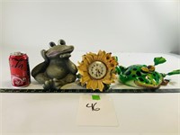 3pcs frog clock and decor