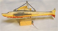 Vintage Ice Fishing Decoy with Harness & Sinker