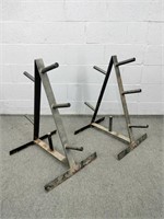 Set Of 2 Weight Plate Racks For 1" Bars