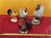 Four Chickens and a Chick
