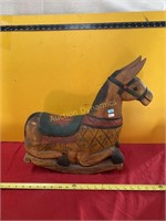 Solid Wood Carved Rocking Donkey