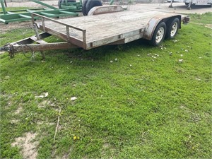 H&H 16 foot by 83 inches car trailer with ramps