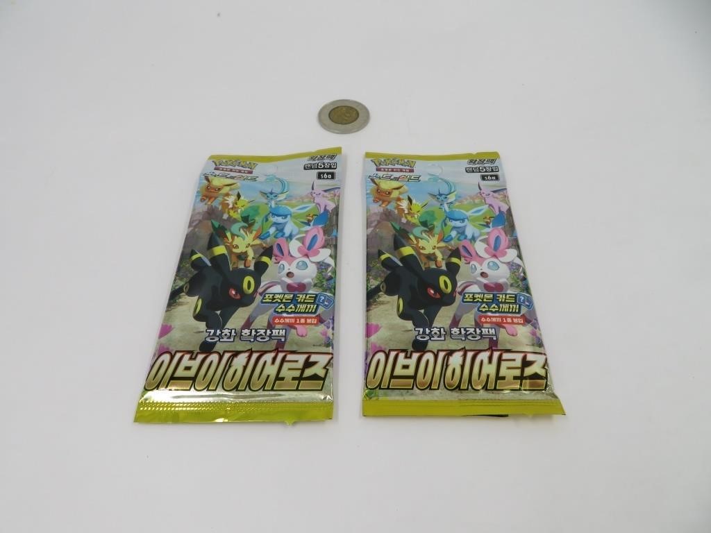 2 booster pack Pokemon coréens Eevee Heroes