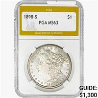 1898-S Morgan Silver Dollar PGA MS63