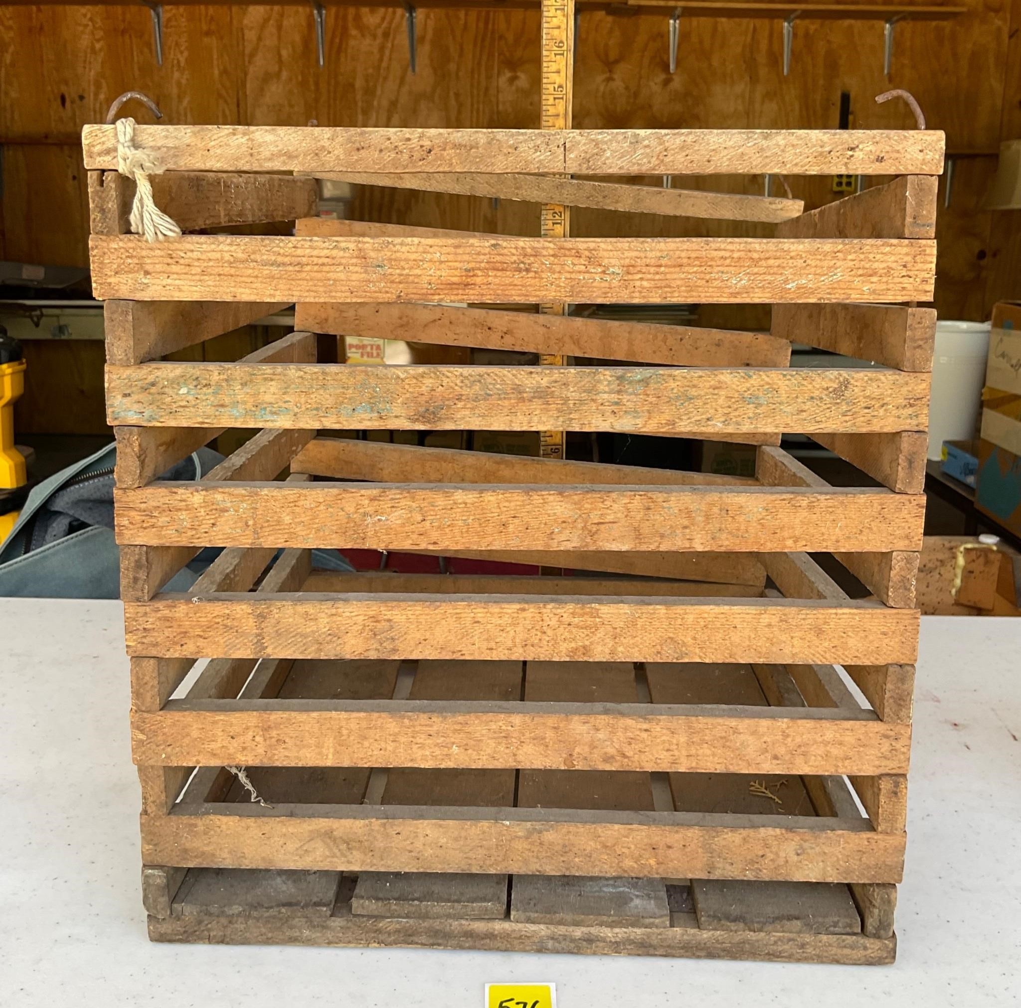 Vtg Wood Crate Box
